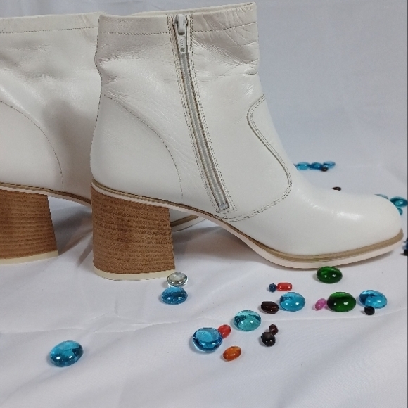 White Ankle Boots for Women - Picture 6 of 9